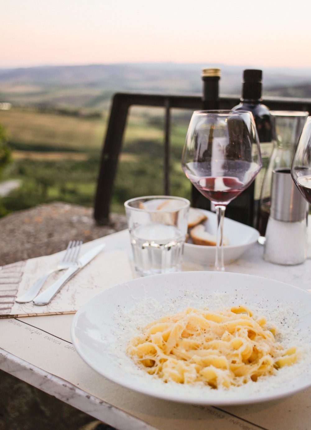 Pasta meal in Tuscany with a view | Monticchiello, Italy