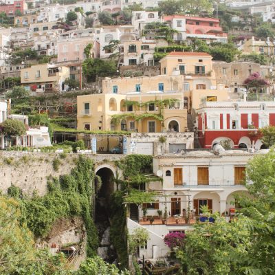 Positano buildings and tunnel